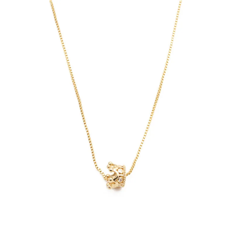 Kronen Anhänger Halskette Kupfer Mikro Pave Zirkon Box Kette Mode Schmuck Zubehör Für Frauen Hochzeit Geburtstag Geschenk