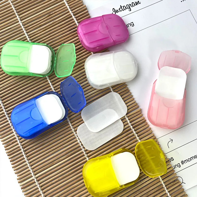 Portable Disposable Soap Sheets Hand Washing Travel Mini Case Scented Personal Care Cleaning Accessory