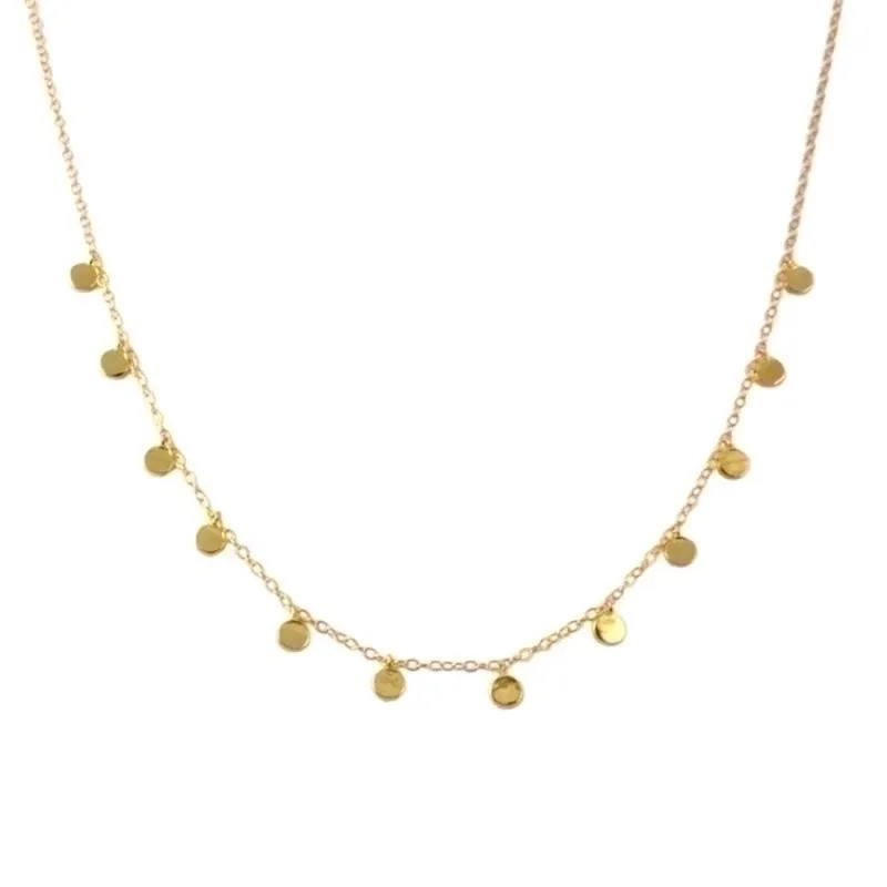 Collana Con Disco Di Paillettes Con Catena In Argento Sterling 925 E Ciondoli In Rame Gioielli Geometrici Per Donna
