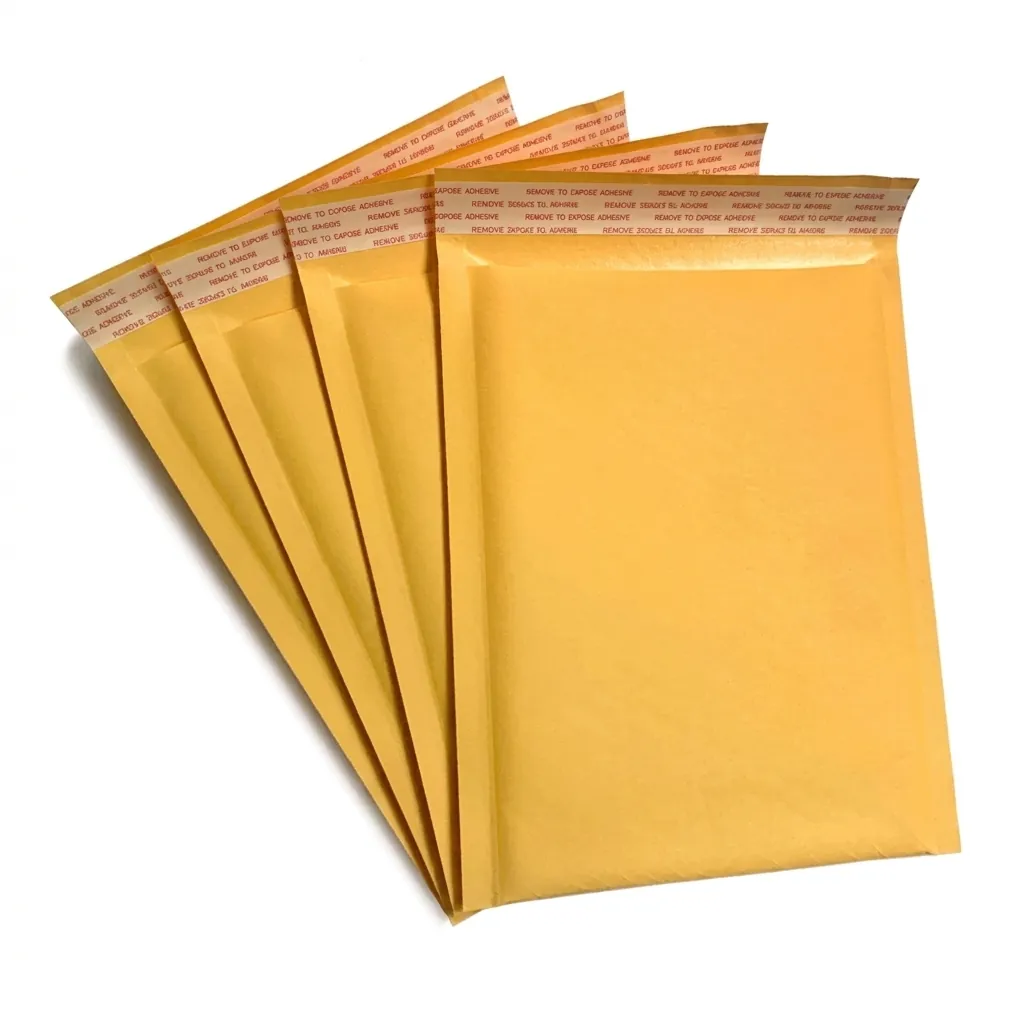 Yellow Kraft Bubble Mailers Padded Envelopes Self Sealing Waterproof Shockproof Shipping Bags Mailing Supplies