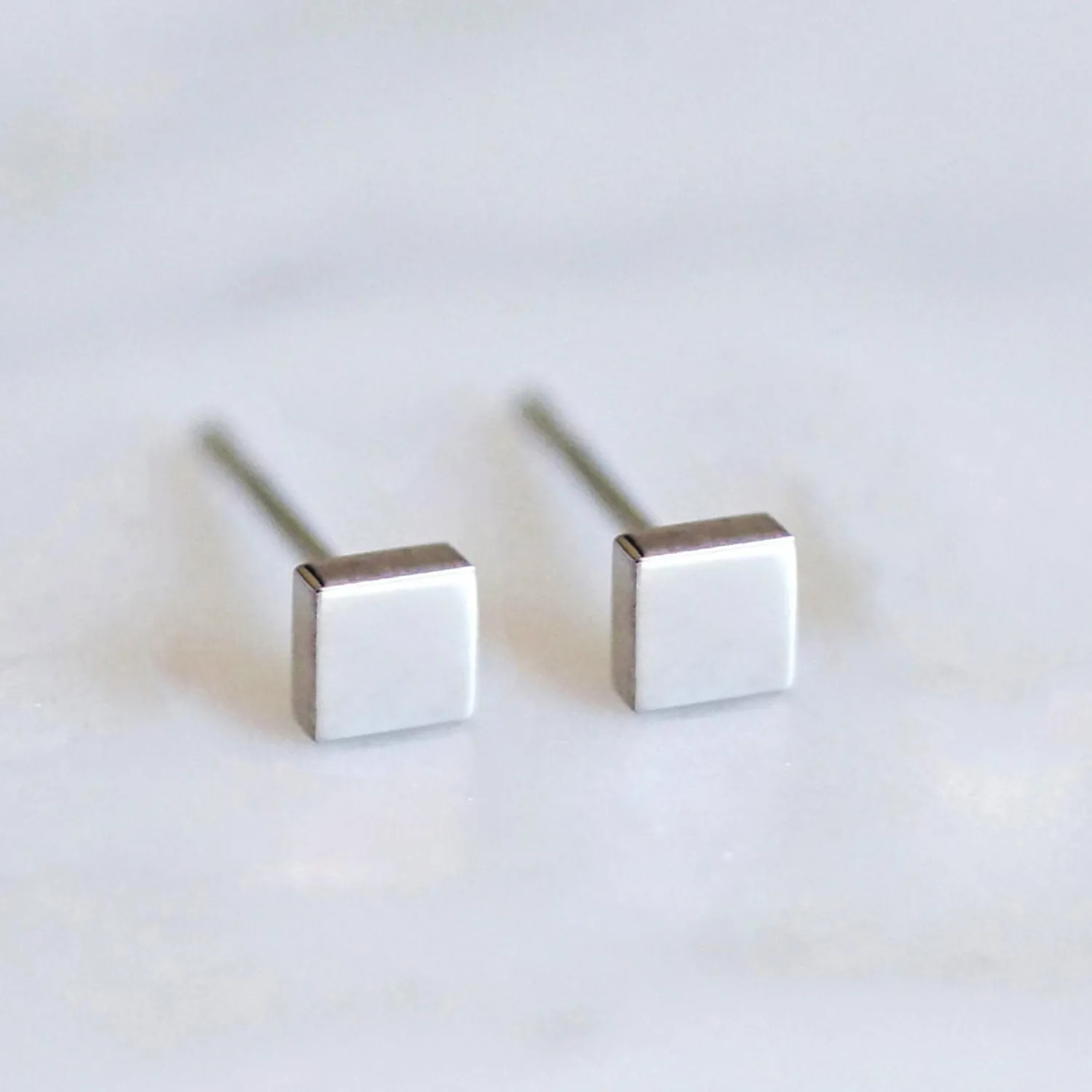 316L Stainless Steel Square Stud Earrings For Women Men Minimalist Geometric Small Earrings Electroplated Fashion Jewelry