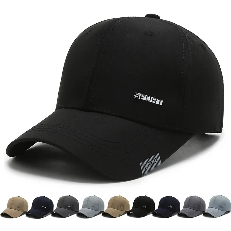 Baseball Cap Polyester Breathable Sun Protection Outdoor Casual Sport Solid Color Adjustable For Men Women