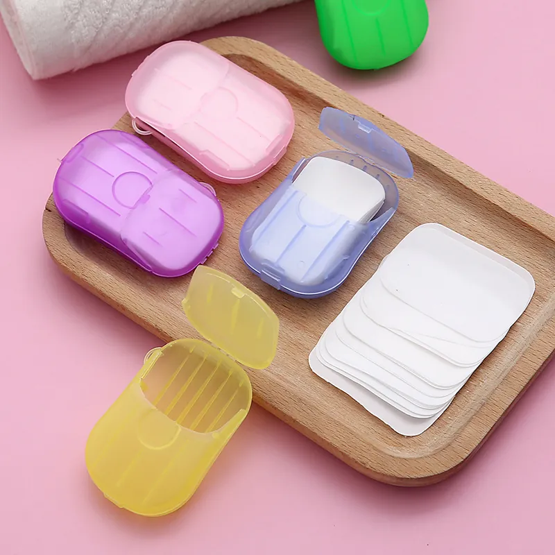 Portable Disposable Soap Sheets Paper Soap Mini Hand Washing Cleaning With Plastic Case For Travel Outdoor Camping Small