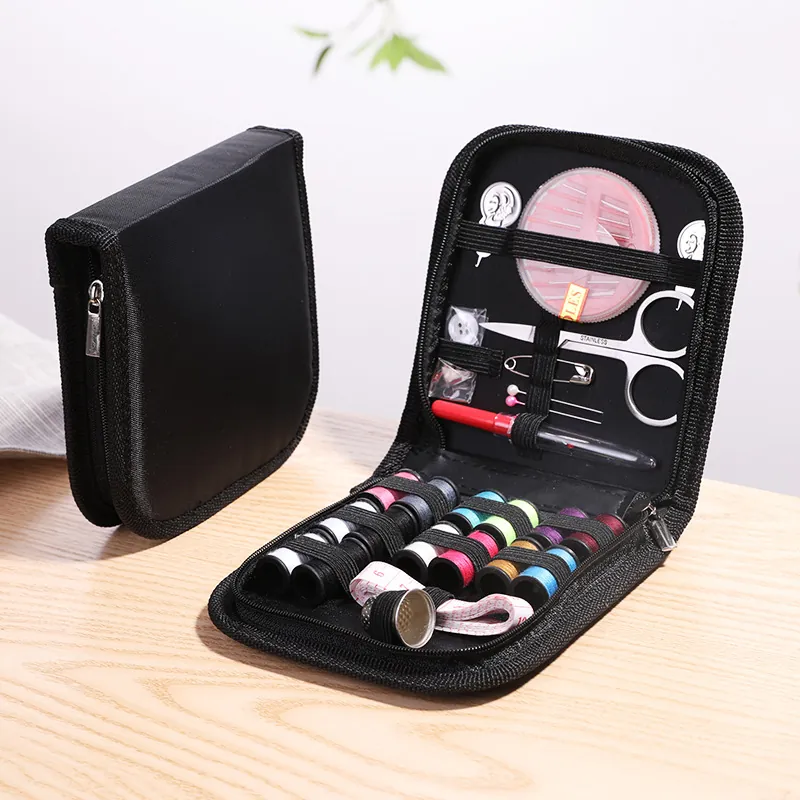 Portable Sewing Kit Home Travel Emergency Repair Oxford Cloth Zipper Bag Stainless Steel Scissors Multi Color Threads Needles