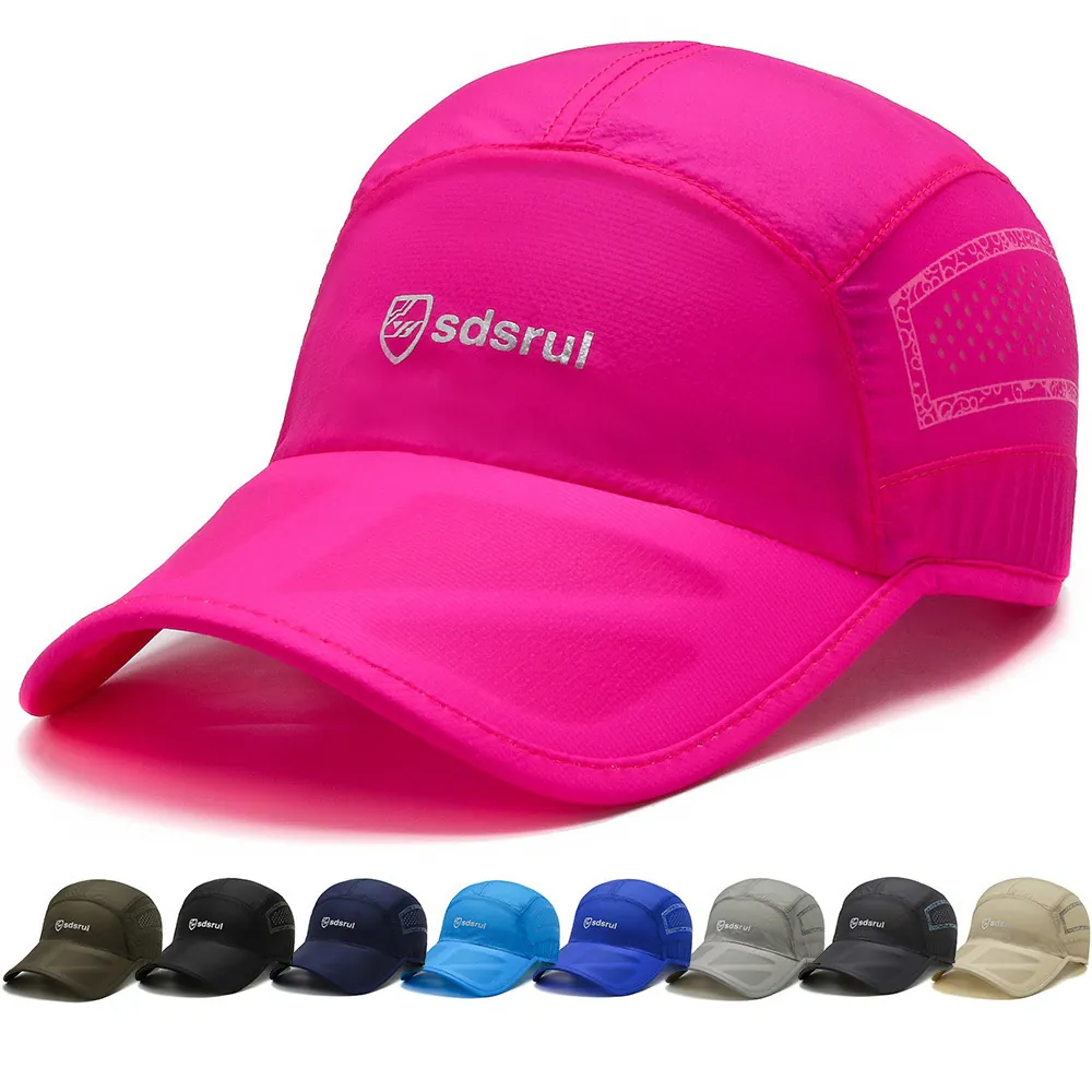 Quick Dry Baseball Cap Polyester Breathable Mesh Sun Protection Outdoor Sports Adjustable For Men Women