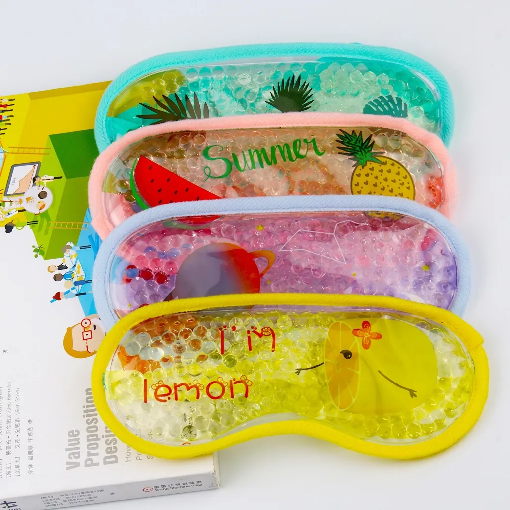 Reusable Cooling Gel Eye Mask PVC Gel Beads Cold Hot Compress For Puffy Eyes Relief Sleep Fruit Star Pattern
