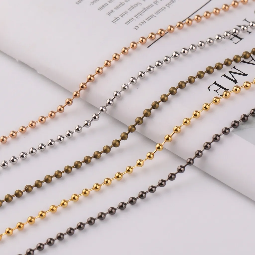 Polished Metal Ball Chain Iron Bead Chains For DIY Jewelry Making Necklace Keychain Crafting Accessories