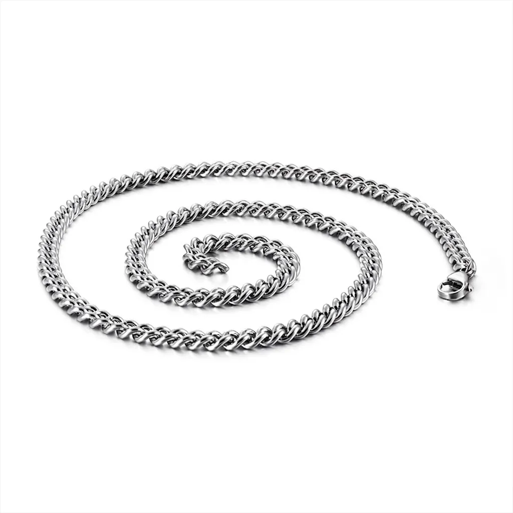 Cuban Link Necklace 316L Stainless Steel Polished Industrial Style Jewelry For Men With Lobster Clasp High Quality