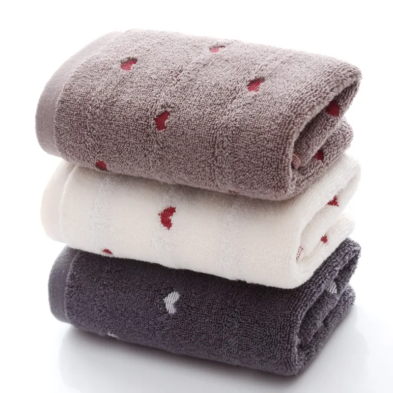 Cotton Face Towel Heart Jacquard Soft Absorbent Hand Towel For Bathroom Household Gifts