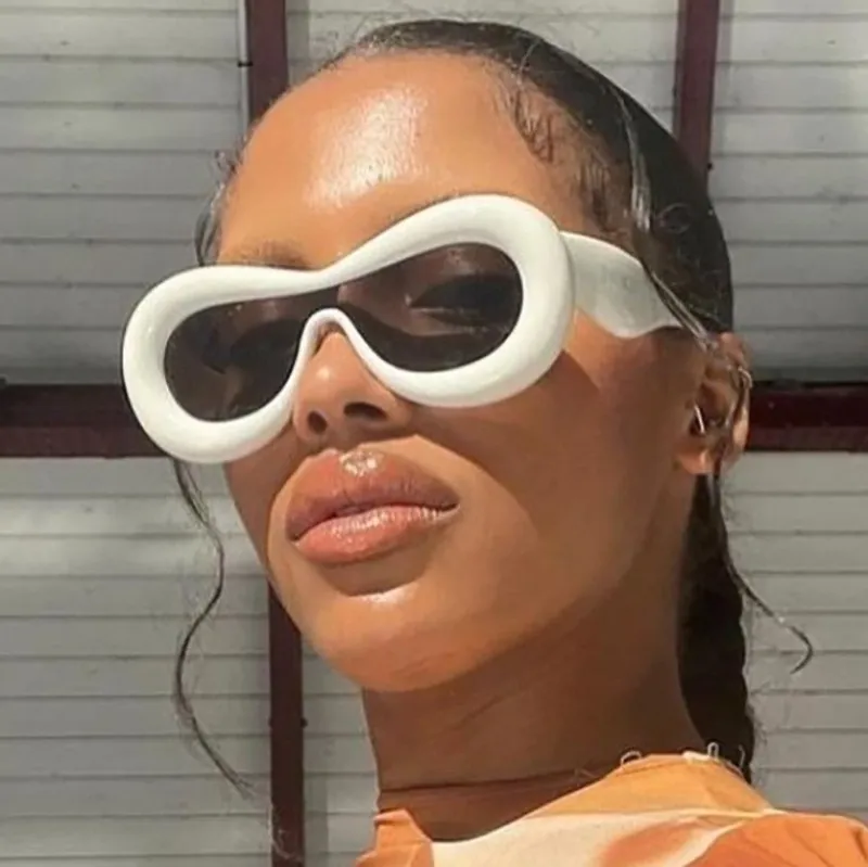 Oval Sunglasses With Thick Bubble PC Frame Y2K Retro Fashion Candy Color UV400 Protection For Women Men