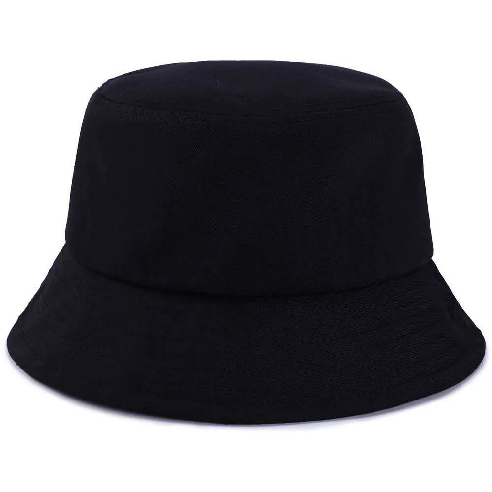 Unisex Cotton Polyester Bucket Hat Sun Protection Outdoor Travel Simple Solid Color Versatile Fisherman Cap