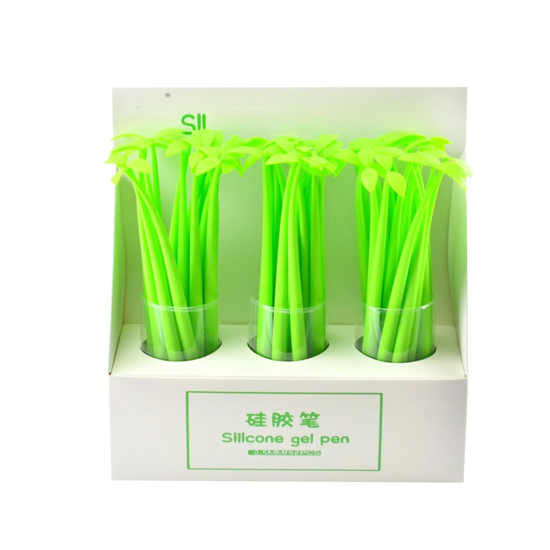 Cute Cartoon Silicone Gel Pen Creative Plant Flower Shape Signature Pen For School Office Supplies Novelty Stationery Gift