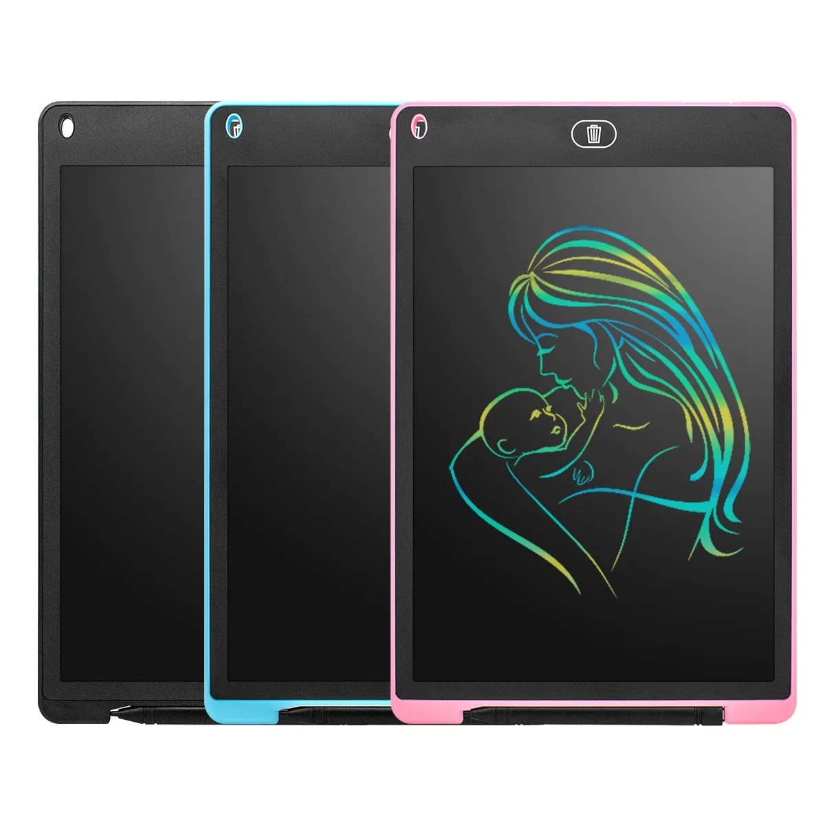 LCD Writing Tablet Electronic Drawing Board Colorful Handwriting One Click Erase Lock Key For Kids Doodling
