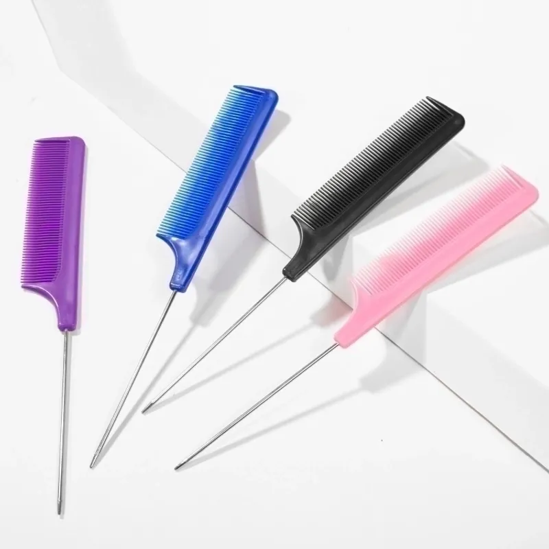 Pettine A Coda Professionale Con Spillo In Acciaio Inossidabile Pettine A Denti Fini In Plastica Per Acconciature