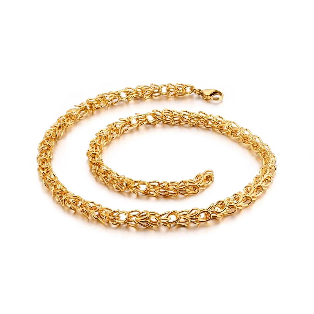 Byzantine Chain Necklace And Bracelet 316L Stainless Steel Hip Hop Punk Streetwear Mens Jewelry