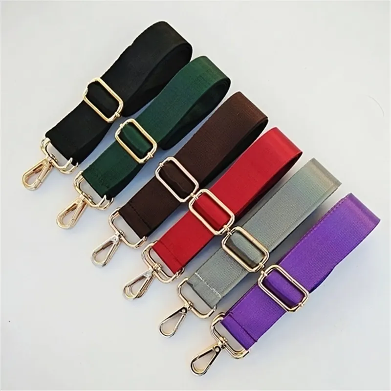 Adjustable Bag Strap Replacement Shoulder Strap Wide Nylon Crossbody Handbag Accessory With Metal Swivel Hooks Buckle