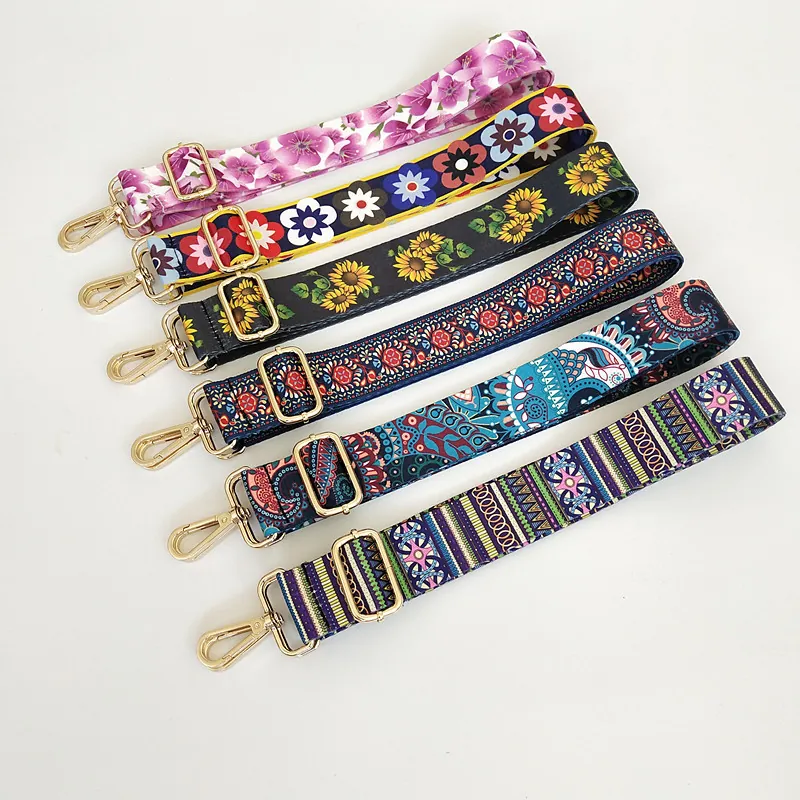 Tracolla Di Ricambio Regolabile Larga Cinghia Per Borsa Etnica Floreale Paisley Poliestere Accessori Borsa Donne