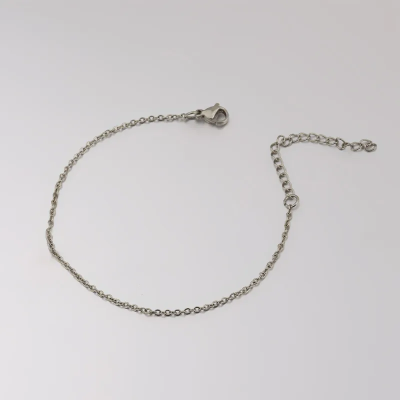 Minimalist 304 Stainless Steel Bracelet Anklet Thin Cross Chain Gold Plated Adjustable Jewelry For Women Men