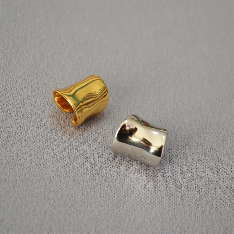 Messing Ohrmanschette 18K Vergoldet Irreguläre Welle Minimalistisch Ohne Ohrenloch Schmuck Für Damen Herren