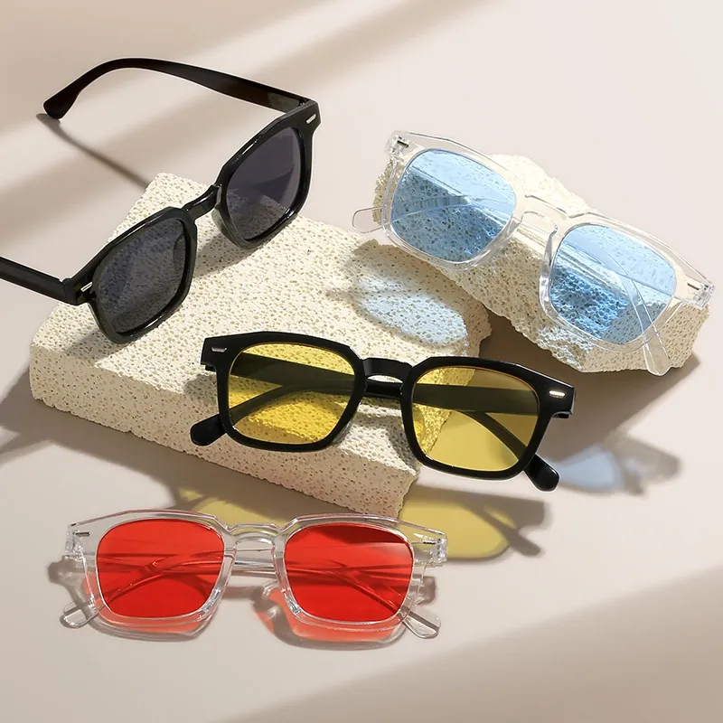 Gafas De Sol Cuadradas Montura De Plástico Lentes De Resina Protección UV400 Moda Para Mujeres Hombres Retro Tendencia
