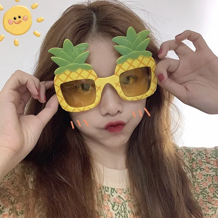 Lustige Partybrille Tropische Fruchtform Sonnenbrille Kunststoff Hawaiian Luau Strand Urlaub Geburtstag Kostüm Requisiten
