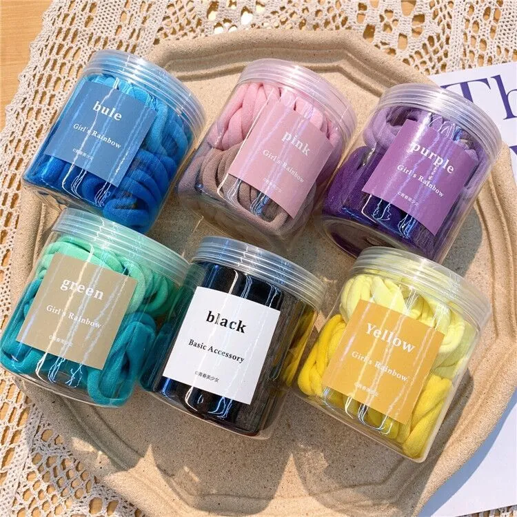 Seamless High Elasticity Hair Ties Colorful Ponytail Holder Soft Hair Bands For Women Girls