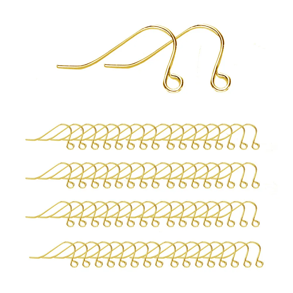 French Earring Hooks Copper Silver Plated 14K Gold Plated With Loop For DIY Jewelry Making Findings Craft Ear Wire
