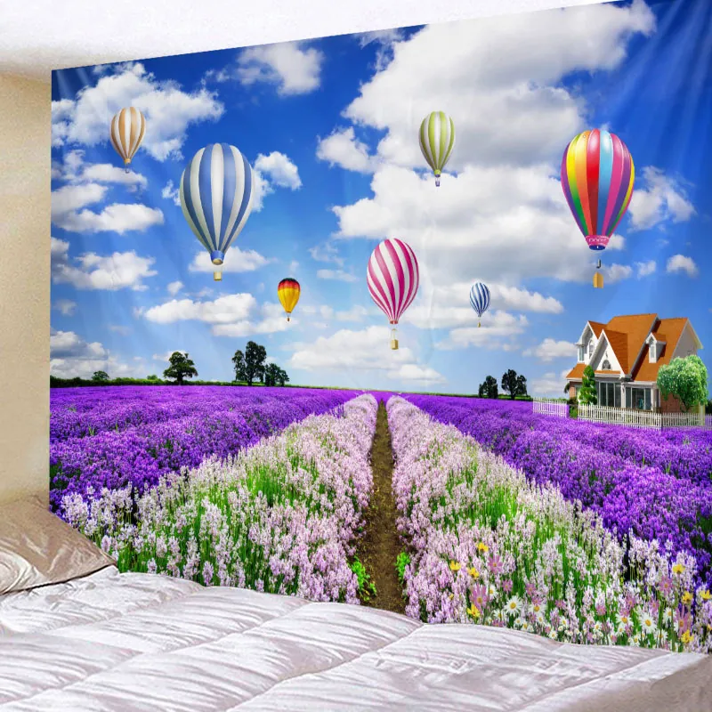 Tapestry Wall Hanging Nature Landscape Scenery Print Polyester Fabric Decorative Cloth For Bedroom Living Room Dorm