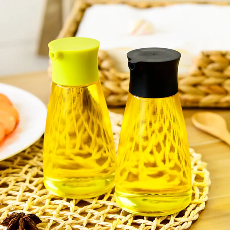 Bouteille Distributeur Huile En Verre Étanche Pour Cuisine Récipient Conservation Vinaigre Sauce Soja Avec Couvercle Moderne