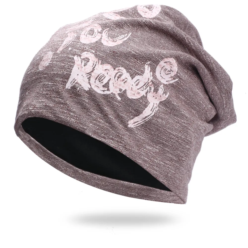 Bonnet Beanie Tricoté Imprimé Lettres Are You Ready Acrylique Chaud Décontracté Hiver Unisexe