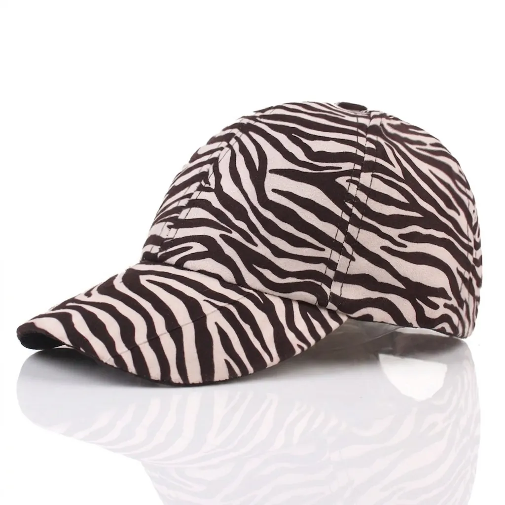 Leopard Zebra Animal Print Baseball Cap Cotton Adjustable Sun Protection Outdoor Fashion Peaked Hat For Men Women