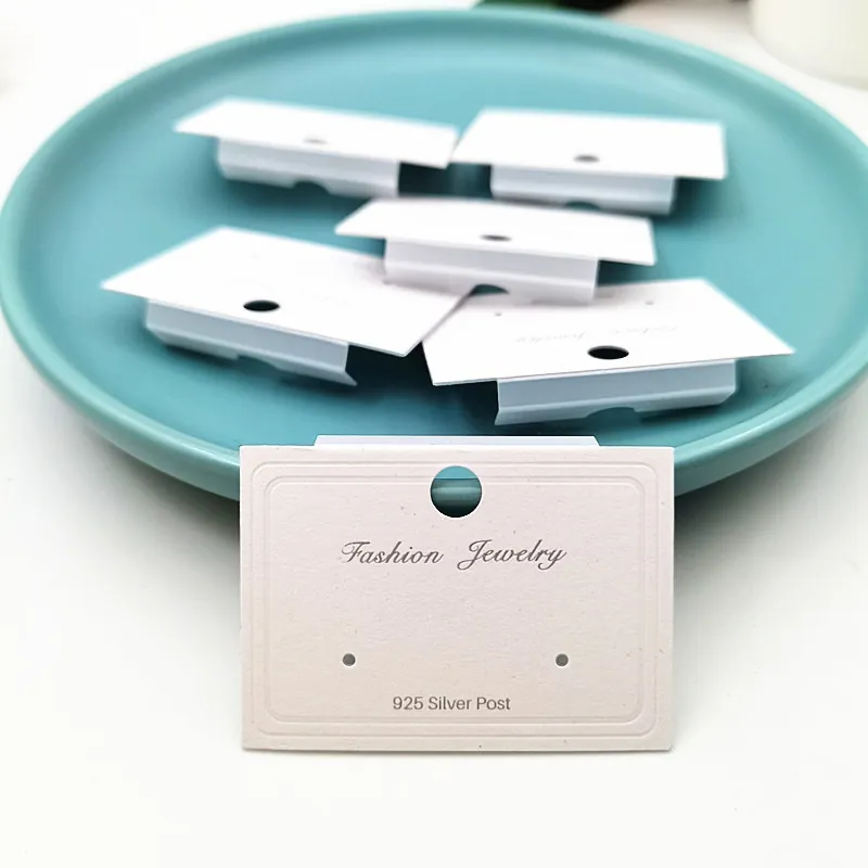 Earring Display Cards Jewelry Packaging Paper Cardboard PVC Hanging Tags For Studs Earrings White Black Blue Rectangle