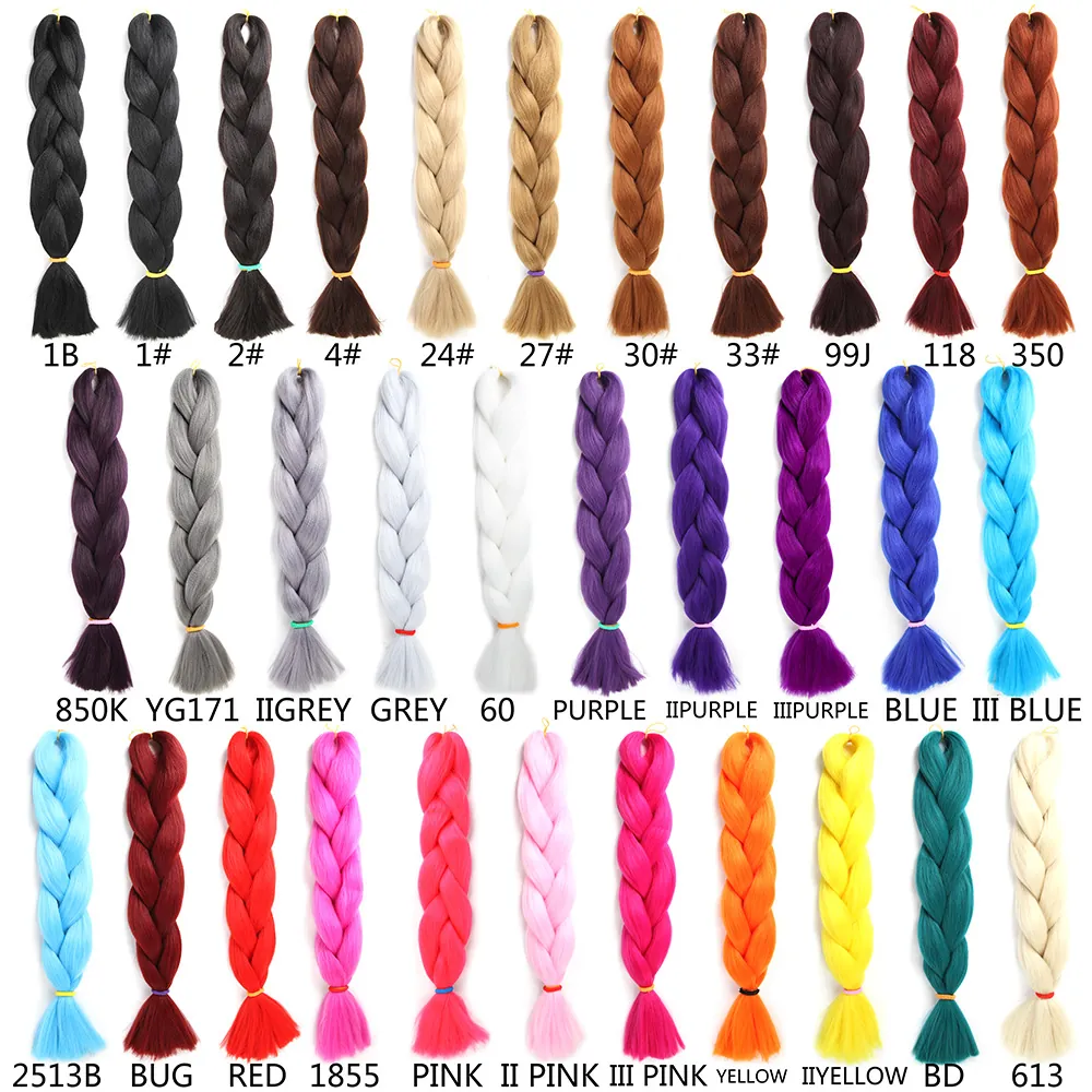 Jumbo Braid Synthetic Hair Extensions High Temperature Fiber For African Braiding DIY Professional Long Soft Colorful