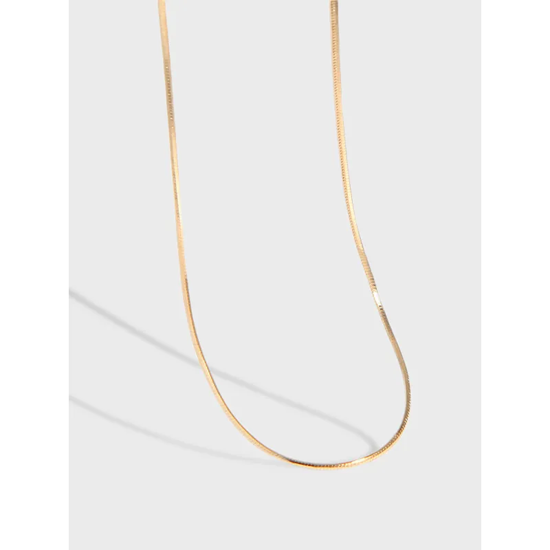 925 Sterling Silver Snake Bone Chain Necklace Minimalist Octagonal Clavicle Chain For Women Elegant Jewelry