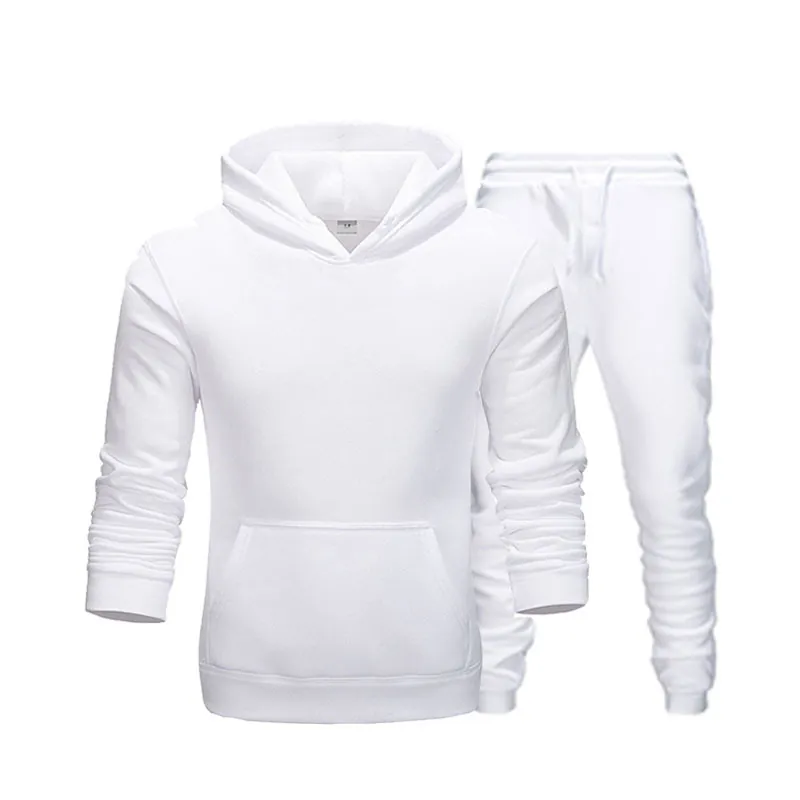 Casual Kapuzenpullover Und Hose Sportliches Outfit Baumwollmischung Fleece Pullover Langarm Unisex Activewear