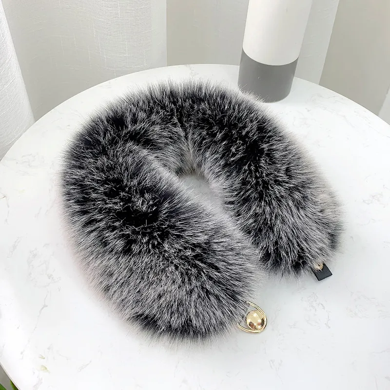 Damen Kunstfuchs Pelzschal Dick Warm Winter Pelziger Halswärmer Mit Metallschnalle Eleganter Nylon Kunstfell Kragen