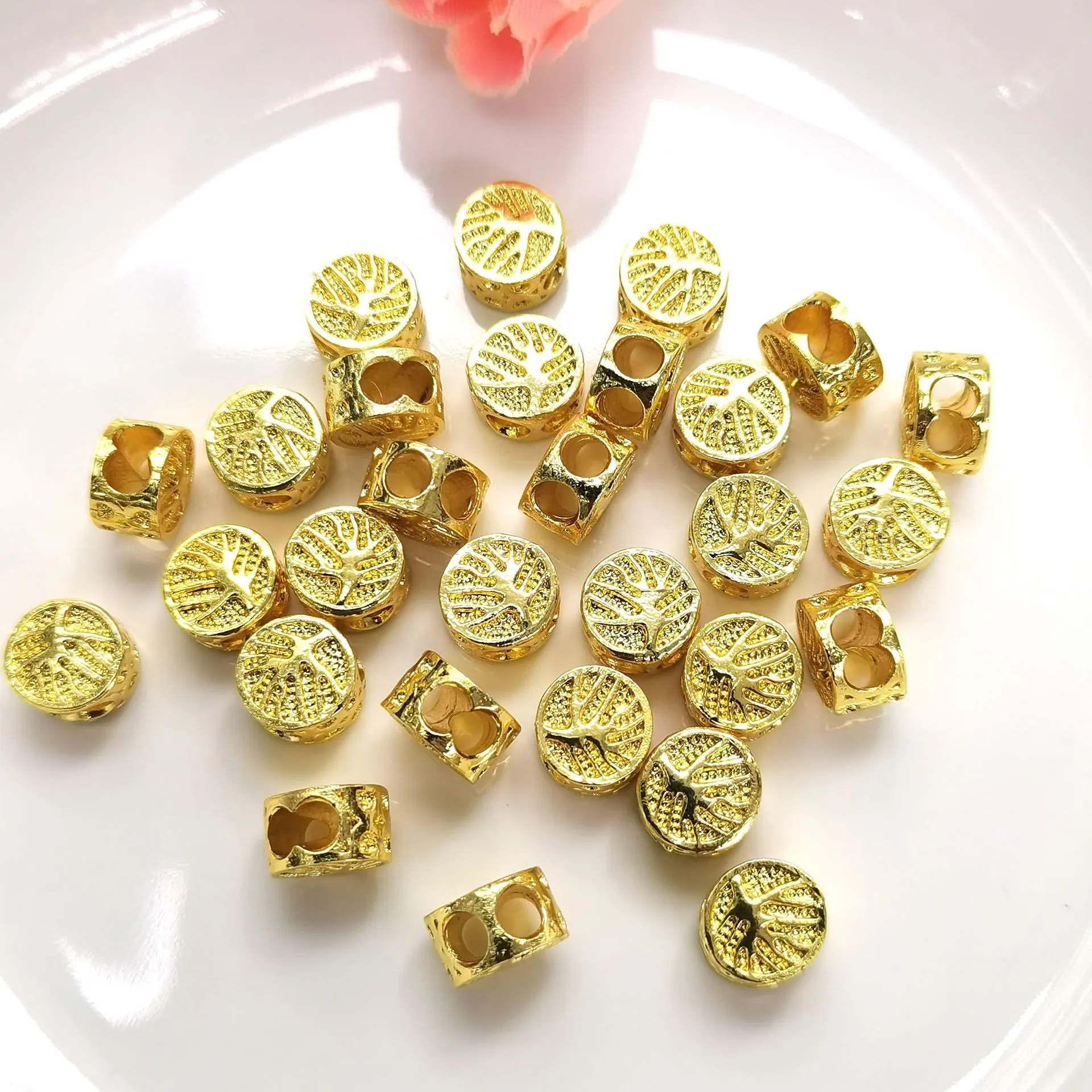 Tree Of Life Alloy Beads Hollow Adjustable Spacers For Jewelry Making DIY Bracelet Necklace Cord Slider