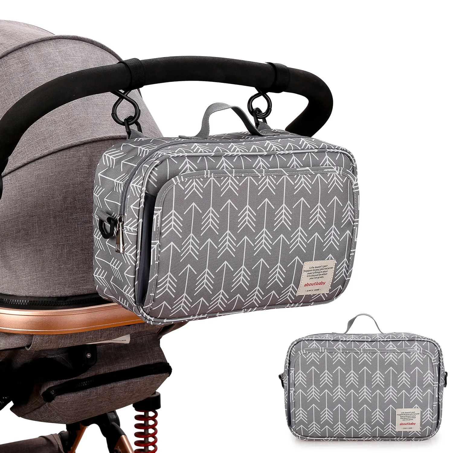 Kinderwagen Organizer Tasche Wasserdichte Wickeltasche Mit Isoliertem Flaschenhalter Und Wischtuchfach