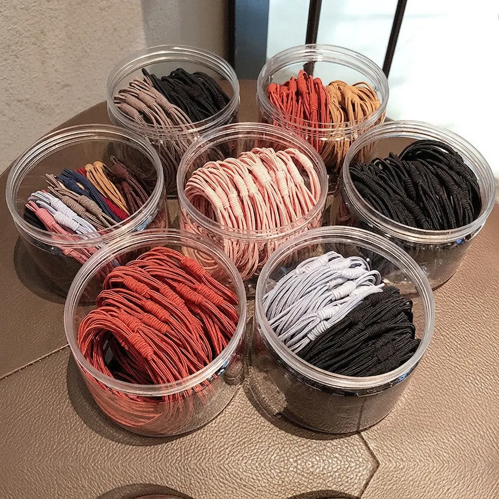 High Elasticity Nylon Hair Ties For Women Seamless Ponytail Holders Durable Hair Bands Solid Morandi Colors