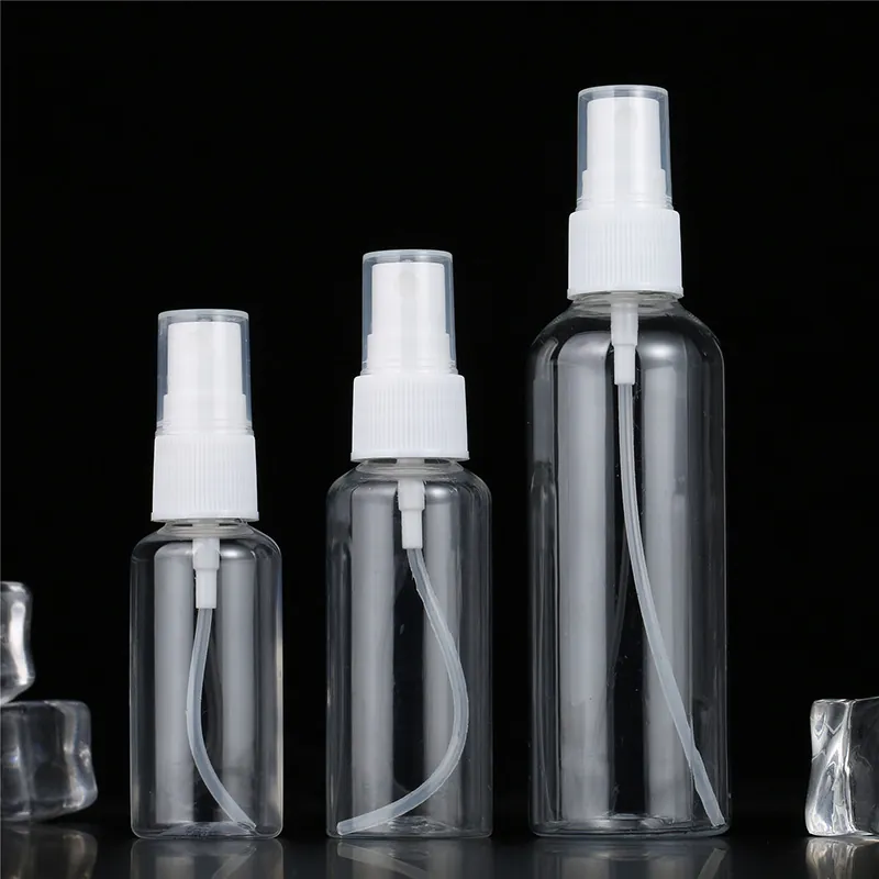 Spray Bottle Portable Clear Plastic PET Refillable Fine Mist Atomizer For Travel Skin Care Cosmetic Empty Container