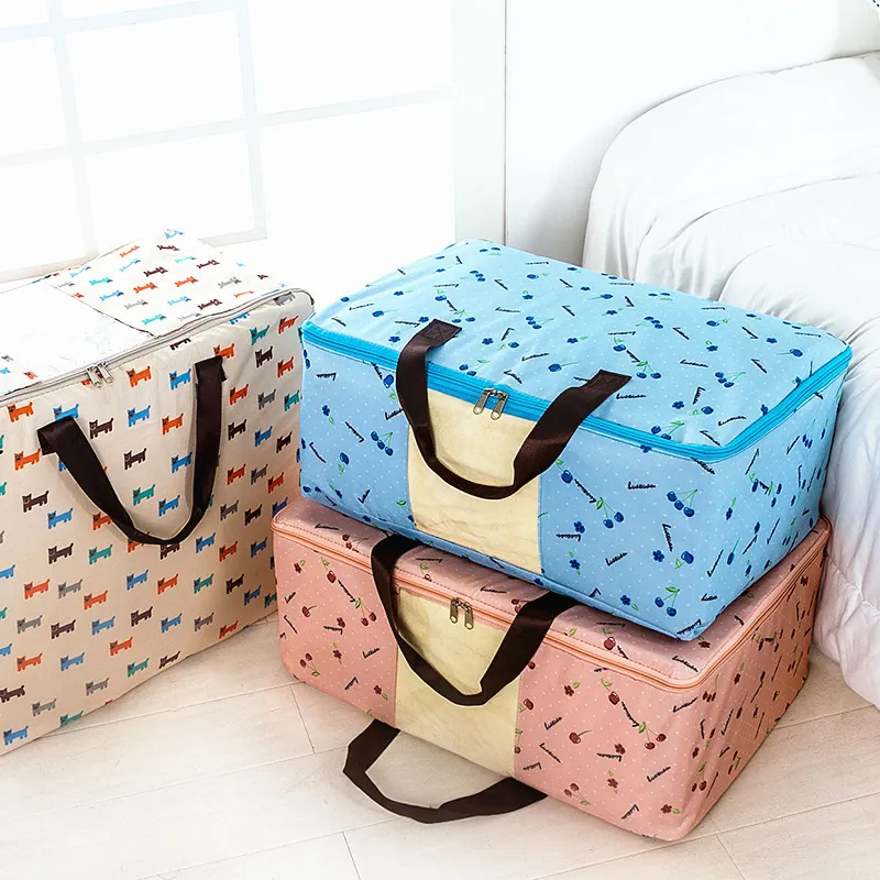 Quilt Clothing Storage Bag 600D Oxford Cloth Waterproof Foldable With Handle And Clear Window Portable Organizer For Bedding