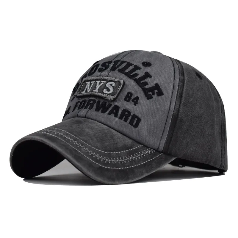 Vintage Washed Cotton Baseball Cap For Men Women Distressed Embroidered NYS Letter Pattern Adjustable Outdoor Sun Hat