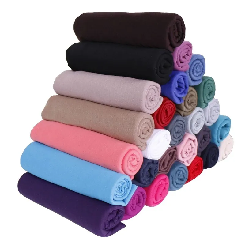 Women Solid Color Jersey Long Scarf Soft Knit Hijab Shawl Stretchy Lightweight Head Wrap