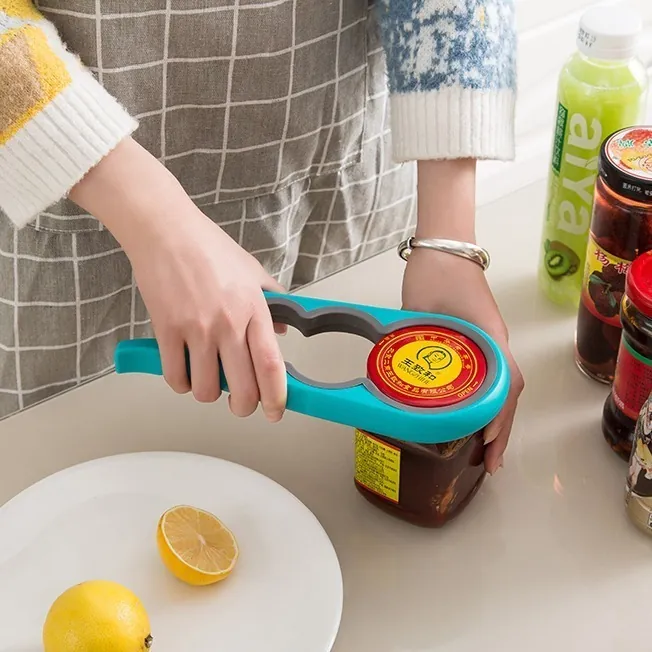 Multi Functional Manual Jar Opener Bottle Opener Anti Slip Rubber Grip Ergonomic Design For Kitchen Household Tools