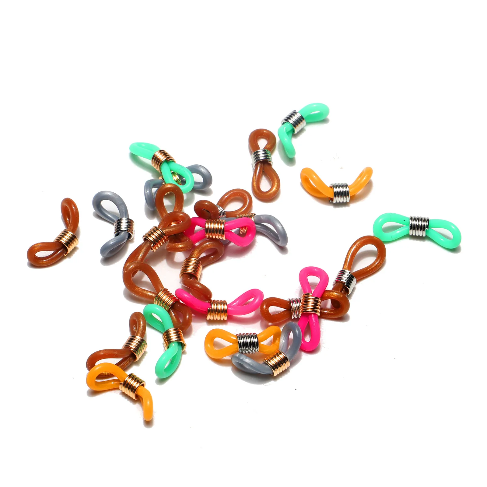 Anti Slip Glasses Chain Ends Connectors Silicone Alloy Spring DIY Eyewear Retainer Holders Multicolor Accessory