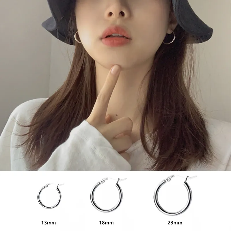 Minimalist 925 Sterling Silver Hoop Earrings For Women U-Shaped Geometric Circle Stud Earrings Niche Design Fashion Jewelry