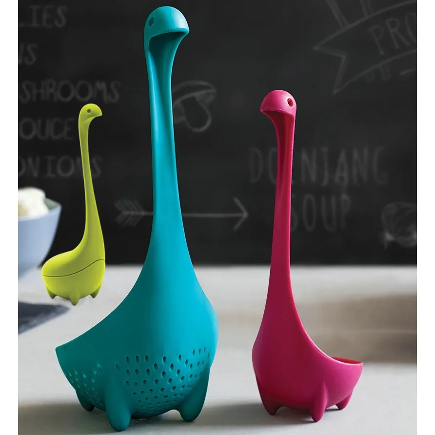 Nessie Soeplepel Monster Van Loch Ness Rechtopstaand Lange Steel Voedselveilig Plastic Hittebestendig Creatief Keukenhulpmiddel