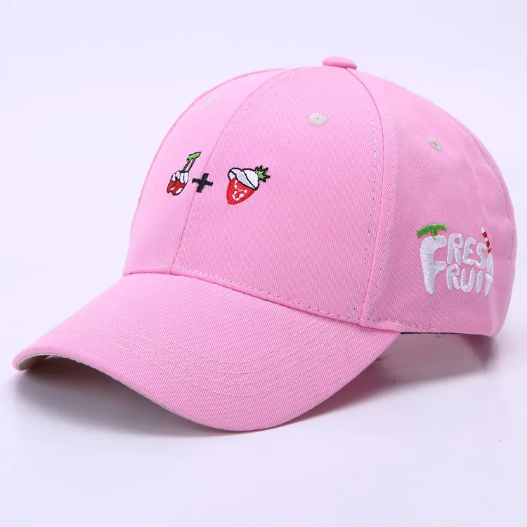 Cotton Baseball Cap With 3D Fruit Embroidery Fresh Fruit Pattern Adjustable Sun Hat For Women Men Casual Sporty