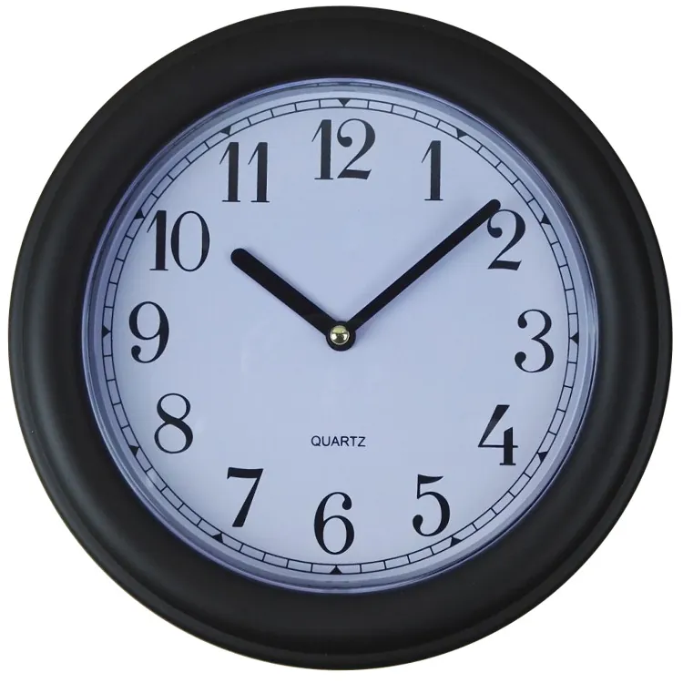 Horloge Murale Ronde Moderne Minimaliste Plastique Mouvement Quartz Silencieux Sans Tic-Tac Décor Salon Chambre Bureau
