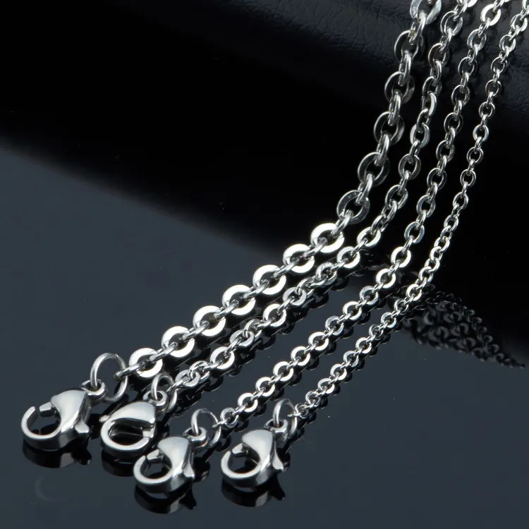 Minimalist Stainless Steel Necklace Chain With Lobster Clasp For Men Women Unisex DIY Jewelry Accessory Cross O Chain